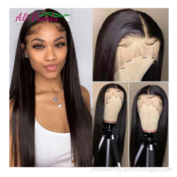 Factory wholesale Good Quality Great Price 100% Malaysian Straight Human Hair Wig Lace Front Wig Cheap Half Wigs Human Hair